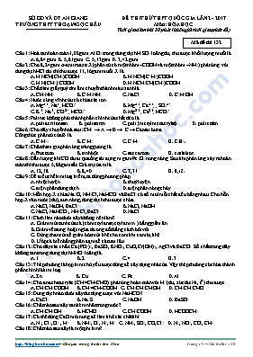 Đề thi thử THPT Quốc gia lần 2 môn Hóa học năm 2017 - Mã đề 132 - Trường THPT Thoại Ngọc Hầu (Có đáp án)